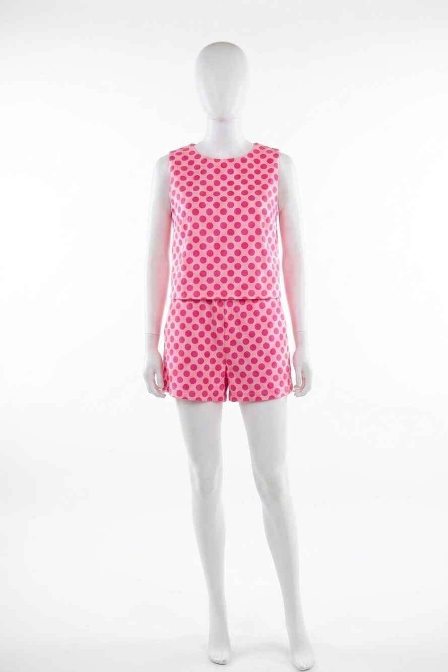 NEW THML women's liz two piece polka dot set in pink